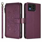 For ASUS Zenfone 11 Ultra Butterfly Love Flower Multi-card Zipper Wallet Leather Phone Case(Dark Purple) - 2