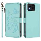 For ASUS Zenfone 11 Ultra Butterfly Love Flower Multi-card Zipper Wallet Leather Phone Case(Mint Green) - 2