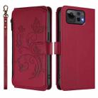 For ASUS Zenfone 12 Ultra Butterfly Love Flower Multi-card Zipper Wallet Leather Phone Case(Wine Red) - 2