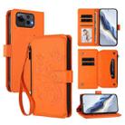 For ASUS Zenfone 12 Ultra Butterfly Love Flower Multi-card Zipper Wallet Leather Phone Case(Orange) - 1