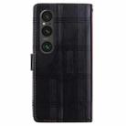 For Sony Xperia 1 VI Embossed Checkered Leather Phone Case(Black) - 3