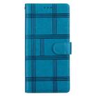 For Sony Xperia 10 VI Embossed Checkered Leather Phone Case(Blue) - 2