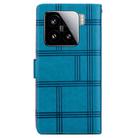 For Xiaomi 15 Embossed Checkered Leather Phone Case(Blue) - 3