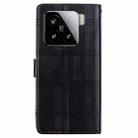 For Xiaomi 15 Embossed Checkered Leather Phone Case(Black) - 3
