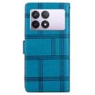 For Redmi K70E / Poco X6 Pro Embossed Checkered Leather Phone Case(Blue) - 3