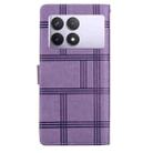 For Redmi K70E / Poco X6 Pro Embossed Checkered Leather Phone Case(Purple) - 3