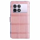 For Redmi K70E / Poco X6 Pro Embossed Checkered Leather Phone Case(Pink) - 3