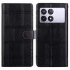 For Redmi K70E / Poco X6 Pro Embossed Checkered Leather Phone Case(Black) - 1