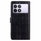 For Redmi K70E / Poco X6 Pro Embossed Checkered Leather Phone Case(Black) - 3