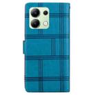 For Redmi Note 13 4G Embossed Checkered Leather Phone Case(Blue) - 3