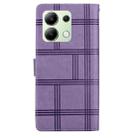 For Redmi Note 13 4G Embossed Checkered Leather Phone Case(Purple) - 3