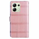 For Redmi Note 13 4G Embossed Checkered Leather Phone Case(Pink) - 3