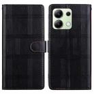 For Redmi Note 13 4G Embossed Checkered Leather Phone Case(Black) - 1