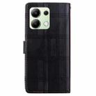 For Redmi Note 13 4G Embossed Checkered Leather Phone Case(Black) - 3