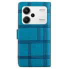 For Redmi Note 13 Pro+ Embossed Checkered Leather Phone Case(Blue) - 3
