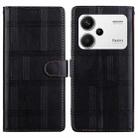 For Redmi Note 13 Pro+ Embossed Checkered Leather Phone Case(Black) - 1