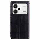 For Redmi Note 13 Pro+ Embossed Checkered Leather Phone Case(Black) - 3