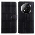 For Redmi Note 14 Pro+ 5G / Poco X7 5G Embossed Checkered Leather Phone Case(Black) - 1