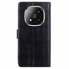 For Redmi Note 14 Pro+ 5G / Poco X7 5G Embossed Checkered Leather Phone Case(Black) - 3
