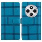 For Redmi 14C 5G Embossed Checkered Leather Phone Case(Blue) - 1