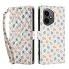 For Honor 400 Global 156.5mm Flower Pattern Buckle Leather Phone Case with Lanyard(Florals) - 2