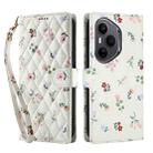 For Honor 400 Pro Global 160.8mm Flower Pattern Buckle Leather Phone Case with Lanyard(Pink Flowers) - 2