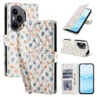 For Honor 400 Pro Global 160.8mm Flower Pattern Buckle Leather Phone Case with Lanyard(Florals) - 1