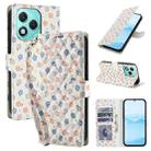 For Honor 400 Lite Global Flower Pattern Buckle Leather Phone Case with Lanyard(Florals) - 1