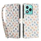For Honor 400 Lite Global Flower Pattern Buckle Leather Phone Case with Lanyard(Florals) - 2