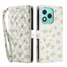 For Honor 400 Lite Global Flower Pattern Buckle Leather Phone Case with Lanyard(Yellow Flowers) - 2