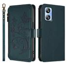 For Blackview A52 / A52 Pro Butterfly Love Flower Multi-card Zipper Wallet Leather Phone Case(Dark Green) - 2