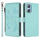 For Blackview A52 / A52 Pro Butterfly Love Flower Multi-card Zipper Wallet Leather Phone Case(Mint Green) - 2