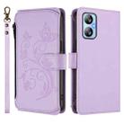 For Blackview A52 / A52 Pro Butterfly Love Flower Multi-card Zipper Wallet Leather Phone Case(Light Purple) - 2