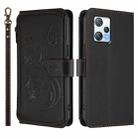 For Blackview A53 Butterfly Love Flower Multi-card Zipper Wallet Leather Phone Case(Black) - 2