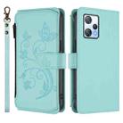 For Blackview A53 Butterfly Love Flower Multi-card Zipper Wallet Leather Phone Case(Mint Green) - 2