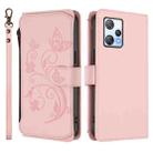 For Blackview A53 Butterfly Love Flower Multi-card Zipper Wallet Leather Phone Case(Pink) - 2