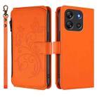For Blackview Oscal FLAT 1C Butterfly Love Flower Multi-card Zipper Wallet Leather Phone Case(Orange) - 2