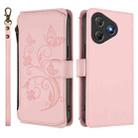 For Blackview Oscal Flat 2 / 2C Butterfly Love Flower Multi-card Zipper Wallet Leather Phone Case(Pink) - 2
