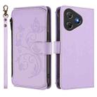 For Blackview Oscal Flat 2 / 2C Butterfly Love Flower Multi-card Zipper Wallet Leather Phone Case(Light Purple) - 2