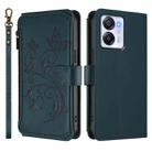 For Blackview Oscal Modern 8 / Color 8 Butterfly Love Flower Multi-card Zipper Wallet Leather Phone Case(Dark Green) - 2