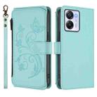 For Blackview Oscal Modern 8 / Color 8 Butterfly Love Flower Multi-card Zipper Wallet Leather Phone Case(Mint Green) - 2