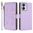 For Blackview Oscal Modern 8 / Color 8 Butterfly Love Flower Multi-card Zipper Wallet Leather Phone Case(Light Purple) - 2