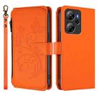 For Blackview Oscal Tiger 13 Butterfly Love Flower Multi-card Zipper Wallet Leather Phone Case(Orange) - 2