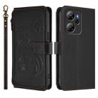 For Blackview Oscal Tiger 13 Butterfly Love Flower Multi-card Zipper Wallet Leather Phone Case(Black) - 2