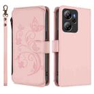 For Blackview Oscal Tiger 13 Butterfly Love Flower Multi-card Zipper Wallet Leather Phone Case(Pink) - 2