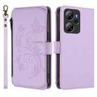 For Blackview Oscal Tiger 13 Butterfly Love Flower Multi-card Zipper Wallet Leather Phone Case(Light Purple) - 2