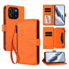 For Blackview Wave 6C Butterfly Love Flower Multi-card Zipper Wallet Leather Phone Case(Orange) - 1