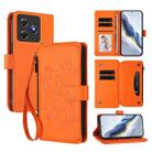 For Blackview Wave 8C / 8 Butterfly Love Flower Multi-card Zipper Wallet Leather Phone Case(Orange) - 1
