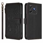 For Blackview Wave 8C / 8 Butterfly Love Flower Multi-card Zipper Wallet Leather Phone Case(Black) - 2