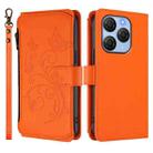 For Blackview Shark 9 5G Butterfly Love Flower Multi-card Zipper Wallet Leather Phone Case(Orange) - 2